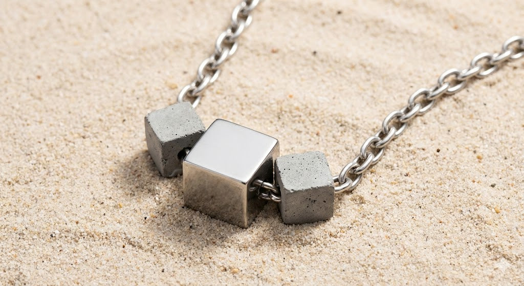 Collar Triple cubo - Centro metalizado